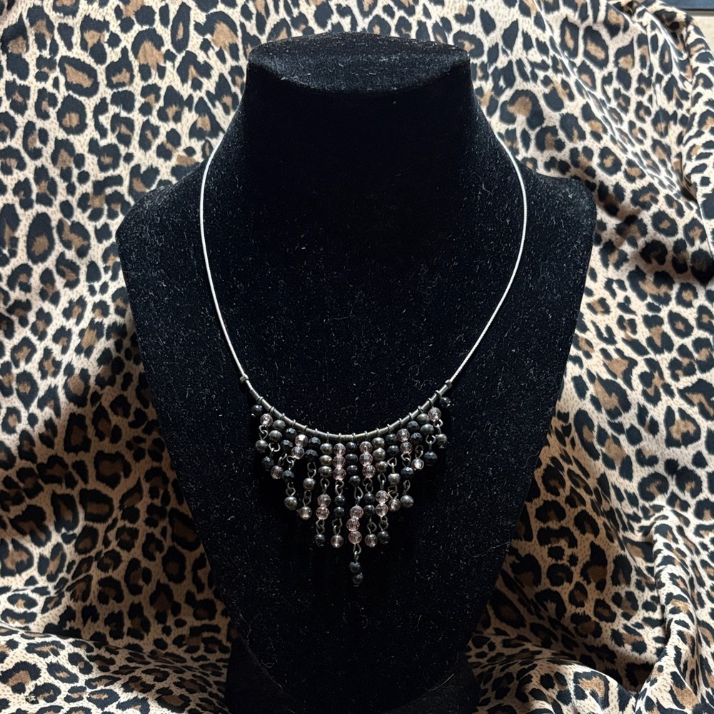 Elegant Black Beaded Necklace